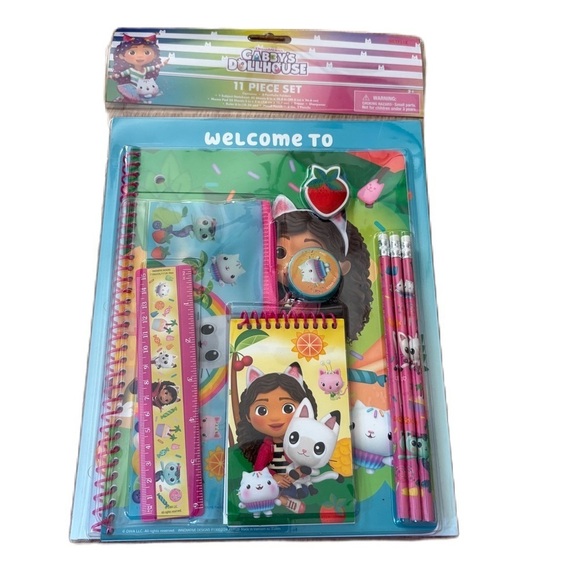 11Pc Gabby’s Dollhouse Back to School Set Stationary Notebook Pencil Eraser NEW - Picture 1 of 5